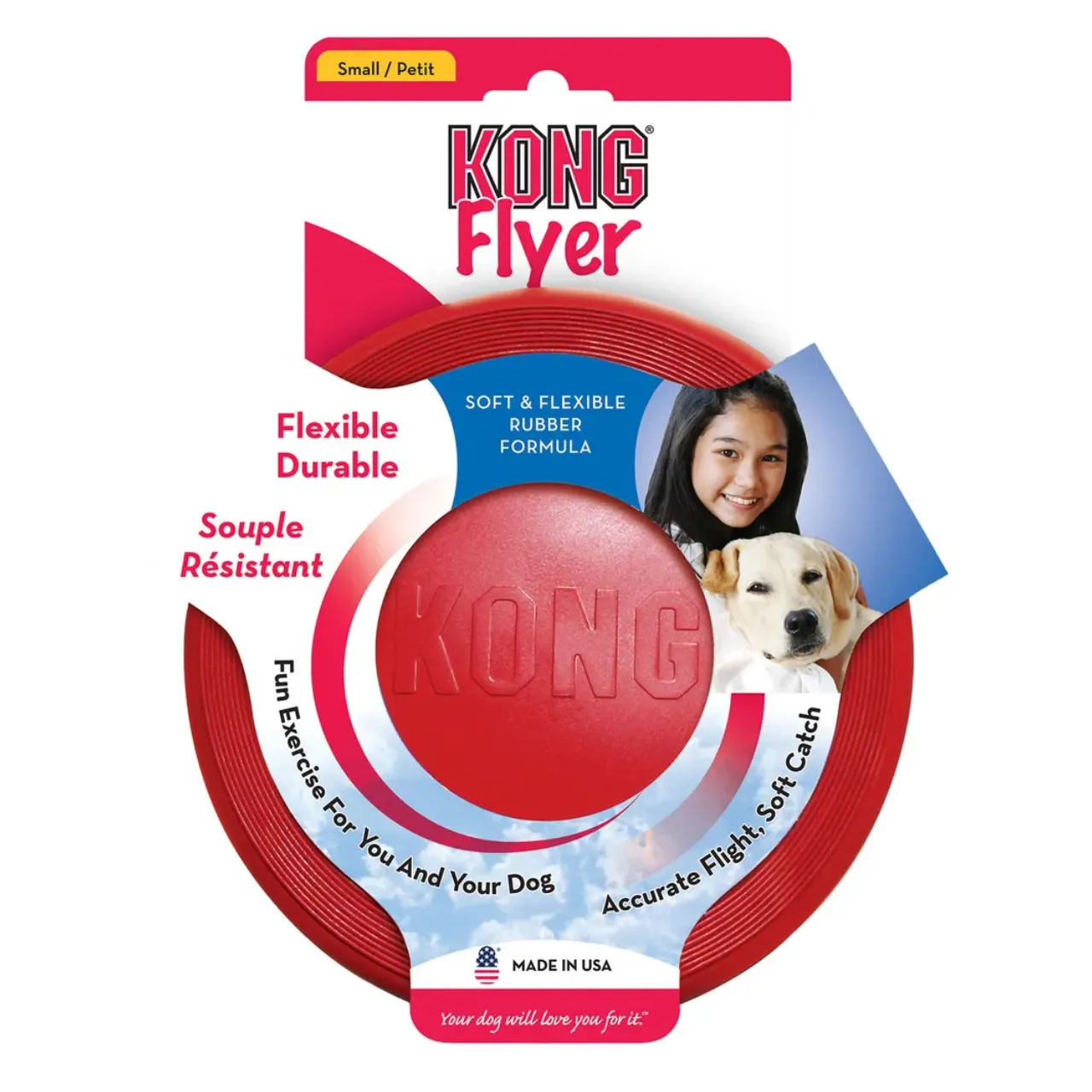 KONG Classic Flyer frisbee rød S Ø18 cm